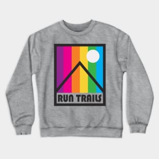 Run Trails Retro Vintage Rainbow Mountains Crewneck Sweatshirt